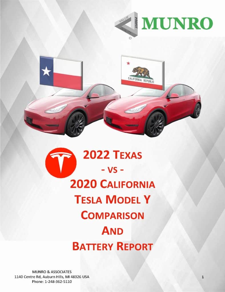 2022 Tesla Model Y Battery Zone Compare Report Sales Prospectus with Pricing Picture